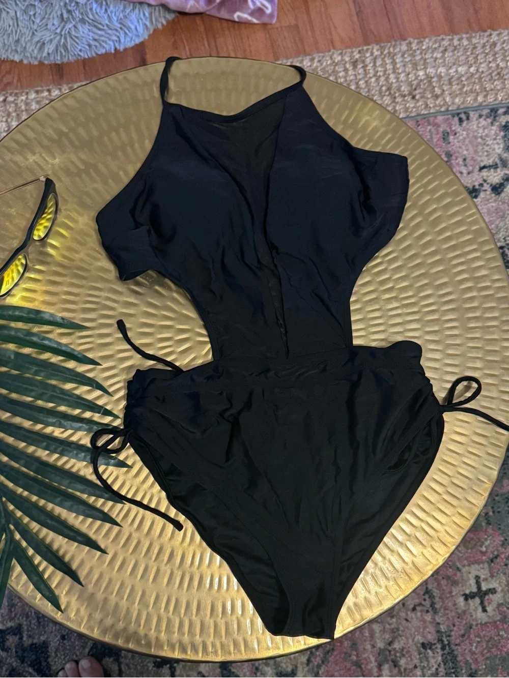 Cupshe Mesh Cutout Ruched Drawstring Monokini - Picture 4 of 11